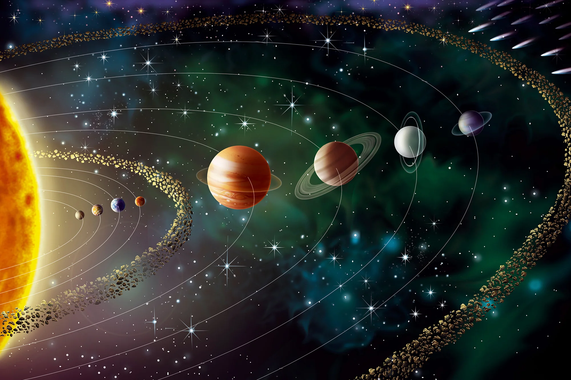 Illustration of the Solar System